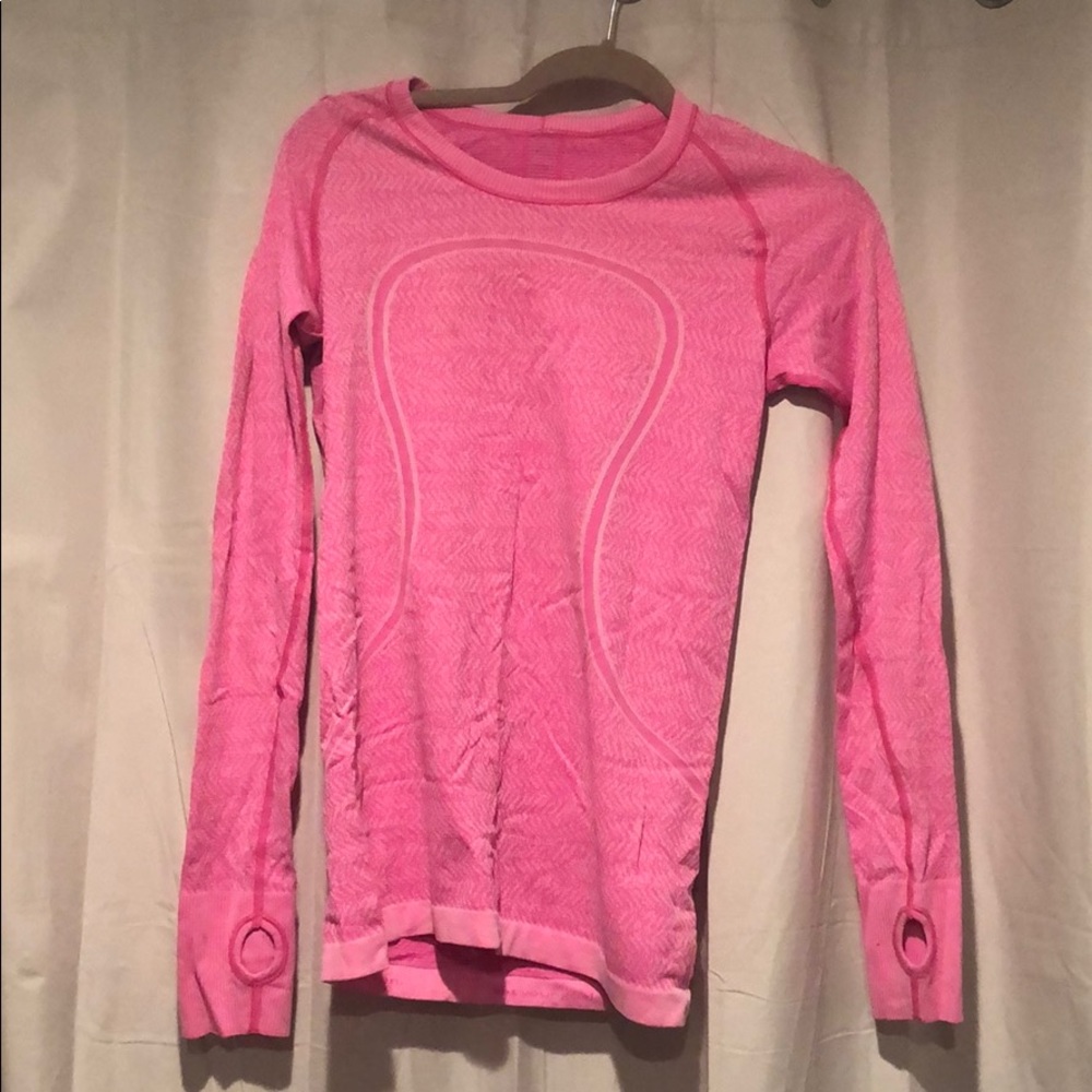 LULULEMON neon pink swiftly long sleeve.